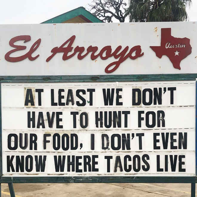 Funny restaurant sign.
