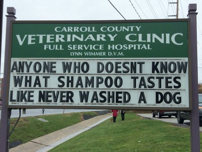 Funny vet sign.