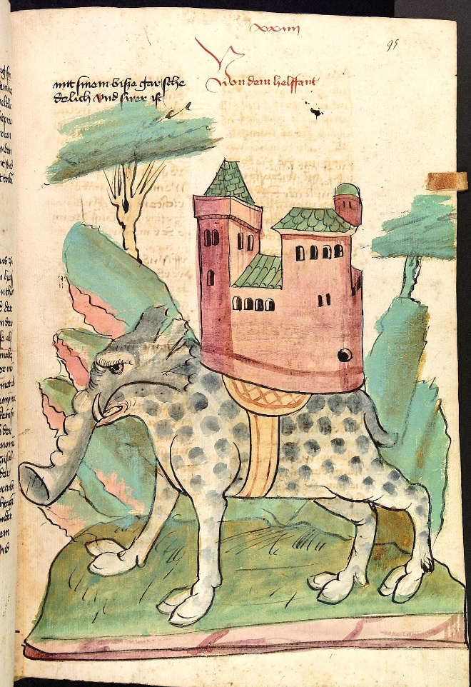 This is how medieval artists painted elephants.