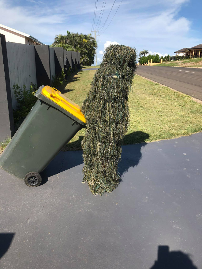 Why not take out the trash in a costume?