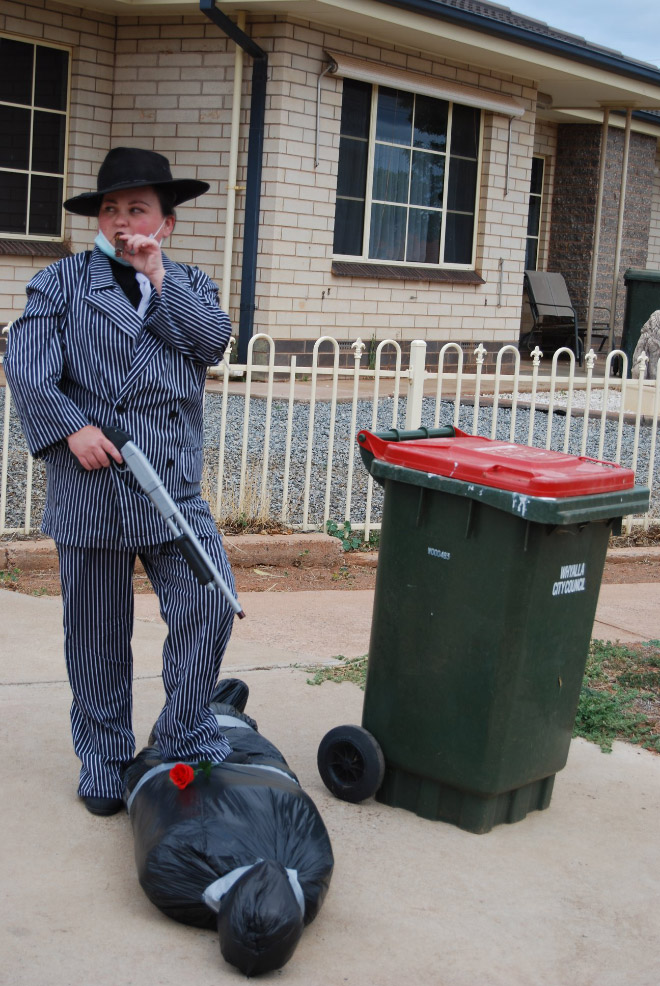 Why not take out the trash in a costume?