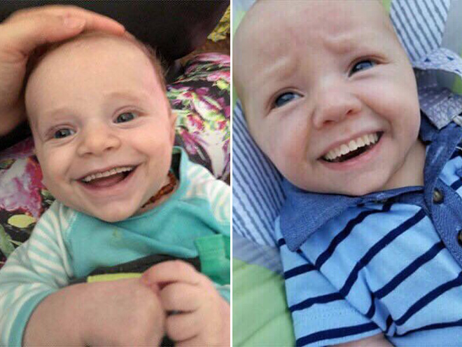 Babies with adult teeth look really creepy.