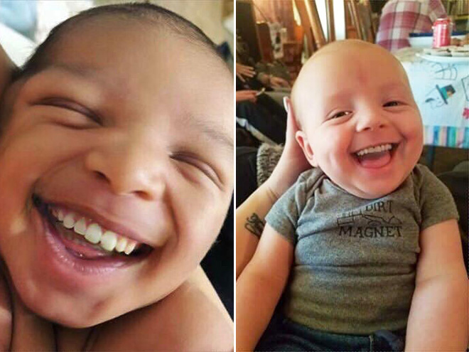 Babies with adult teeth look really creepy.