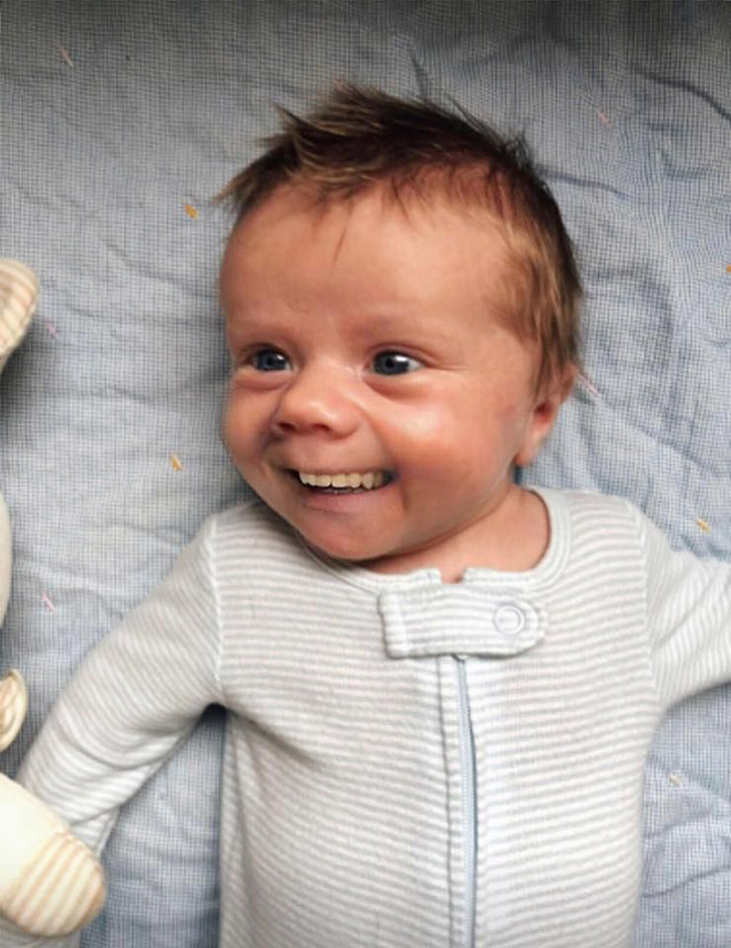 Babies with adult teeth look really creepy.