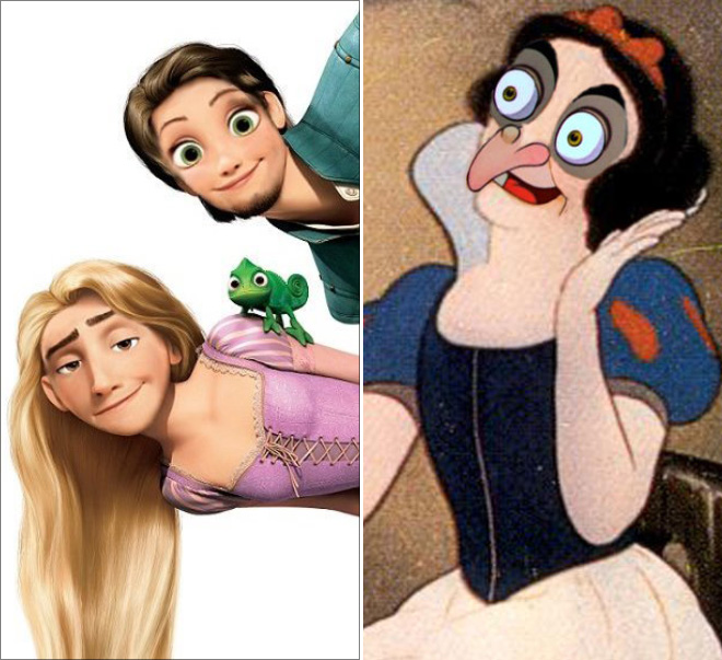 What Happens When You Swap Faces of Classic Disney Cartoon Characters…