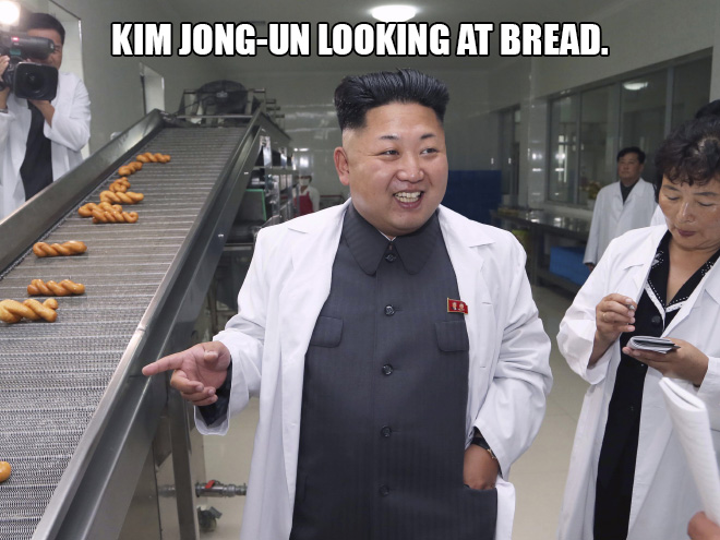 Kim Jong-un looking at things.