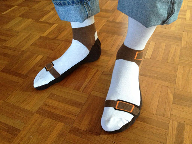 Crime against fashion: sock sandals!