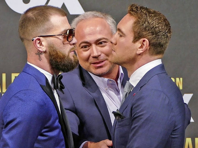 Fighter standoff that looks like a gay wedding.