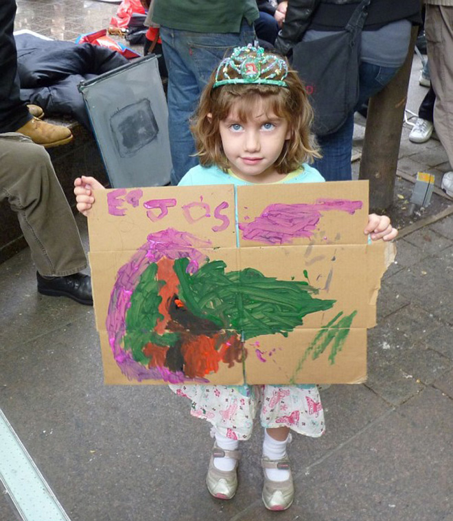 Kids make the best protest signs.