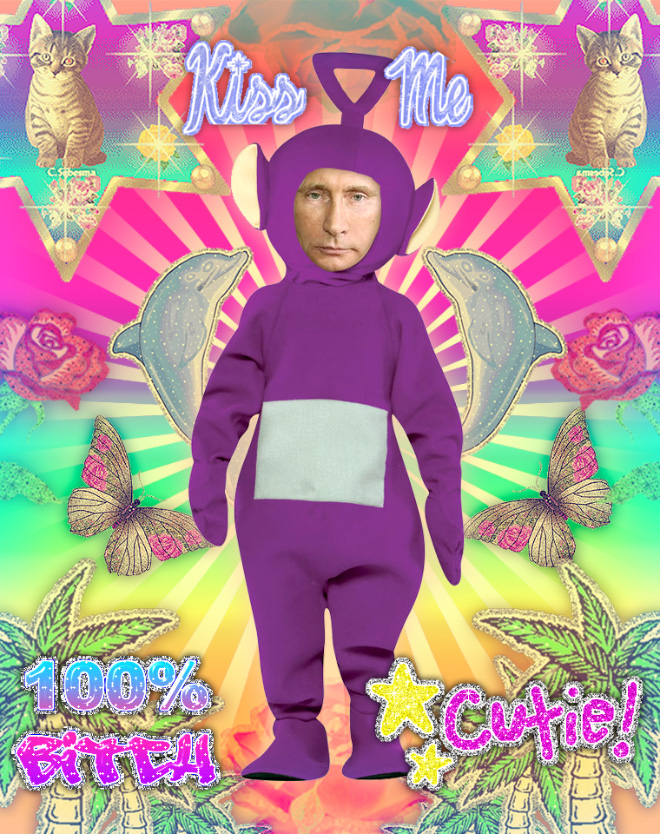 Rainbow Putin supports gay rights.