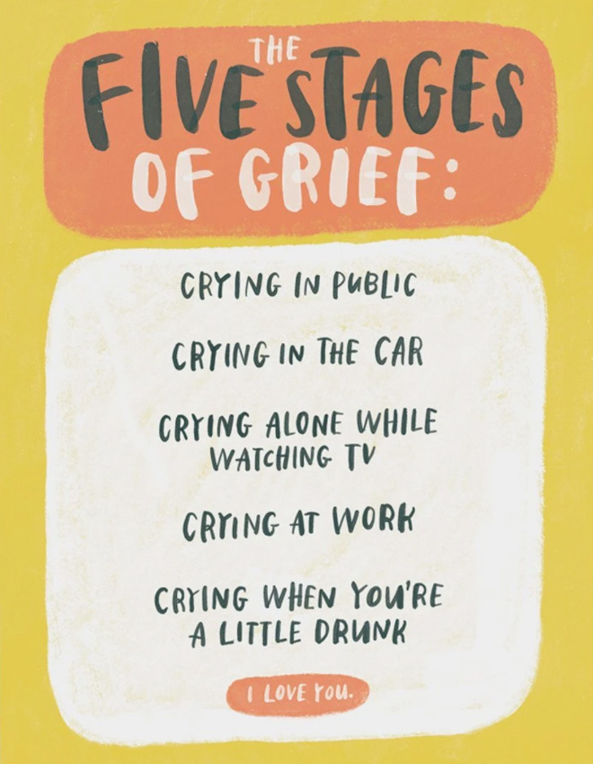 Five stages of grief.