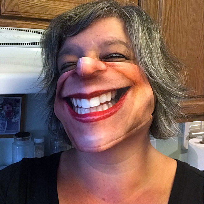 Funny realistic face mask.