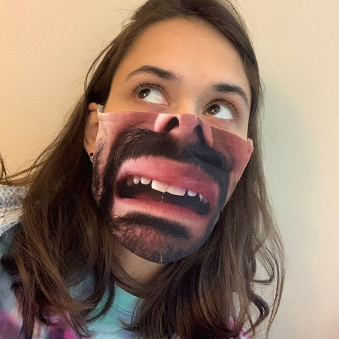 Funny realistic face mask.