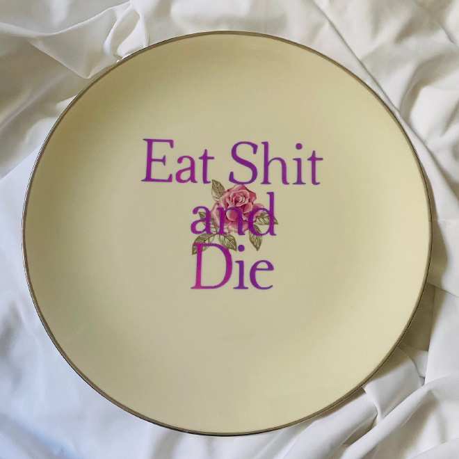 Rude plate.