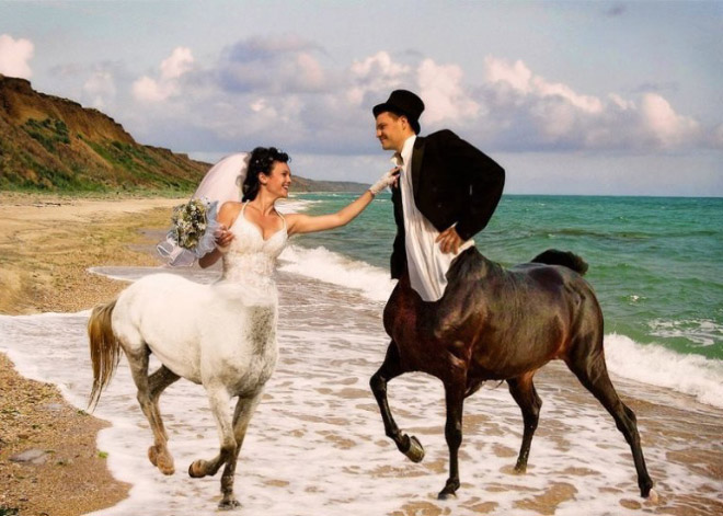 Awfully photoshopped Russian wedding pictures are awesome.