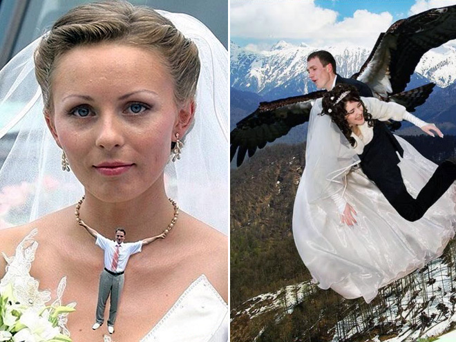 Awfully photoshopped Russian wedding pictures are awesome.