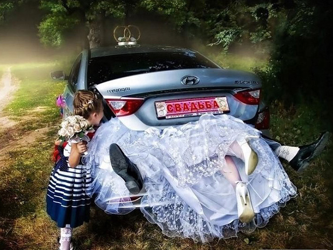 Awfully photoshopped Russian wedding pictures are awesome.