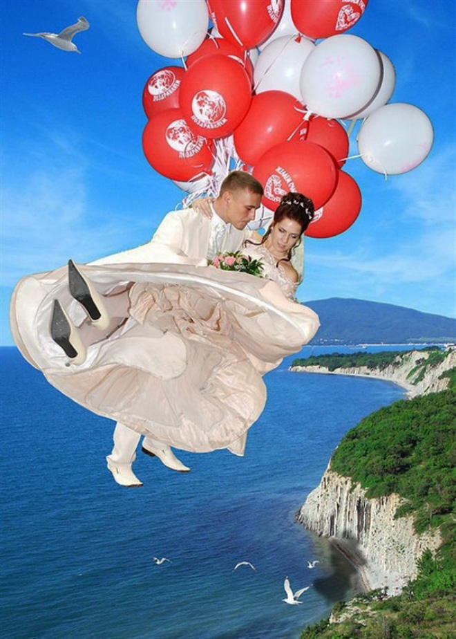 Awfully photoshopped Russian wedding pictures are awesome.