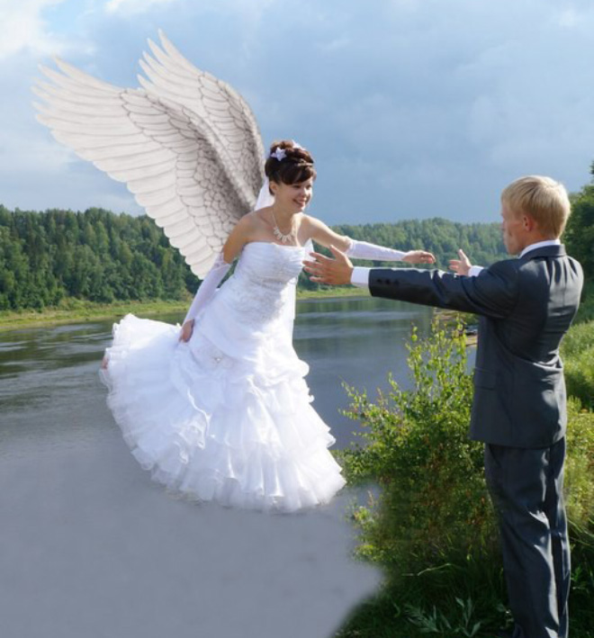 Awfully photoshopped Russian wedding pictures are awesome.