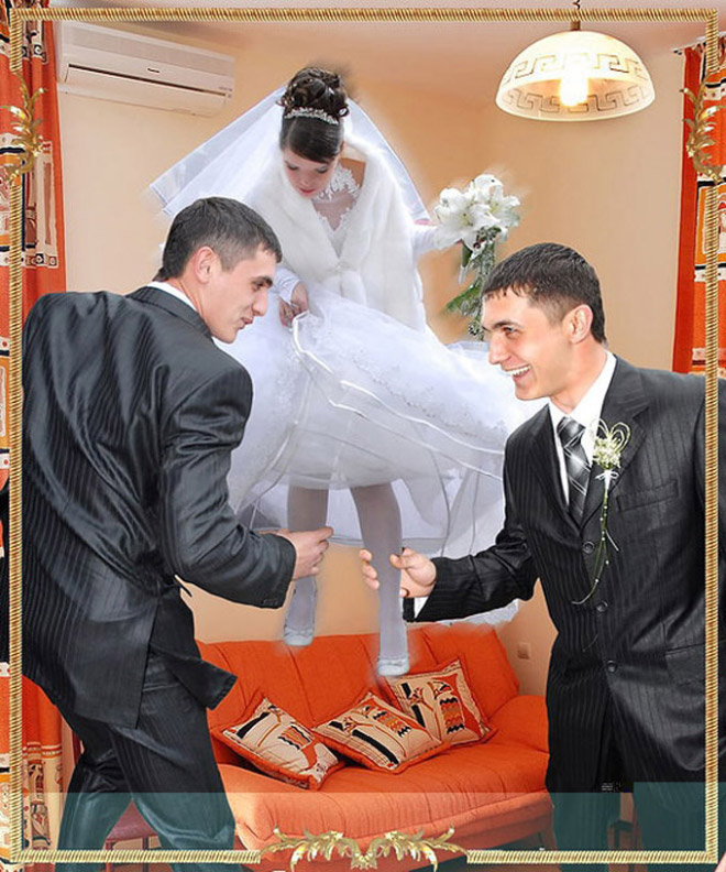 Awfully photoshopped Russian wedding pictures are awesome.