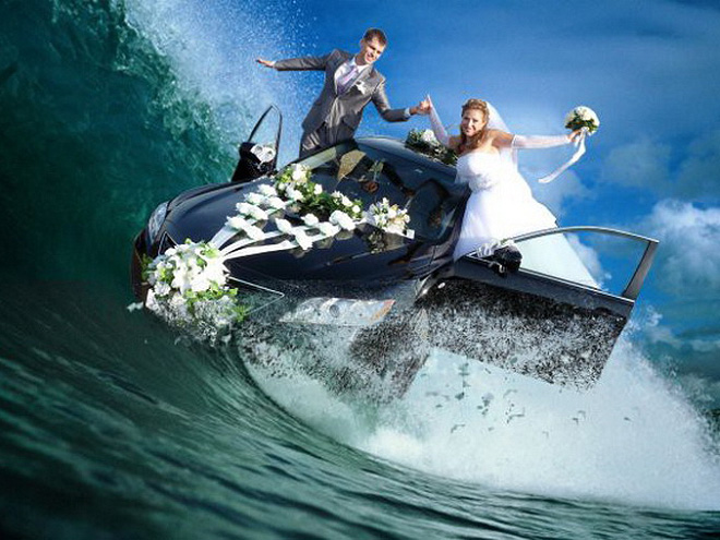 Awfully photoshopped Russian wedding pictures are awesome.