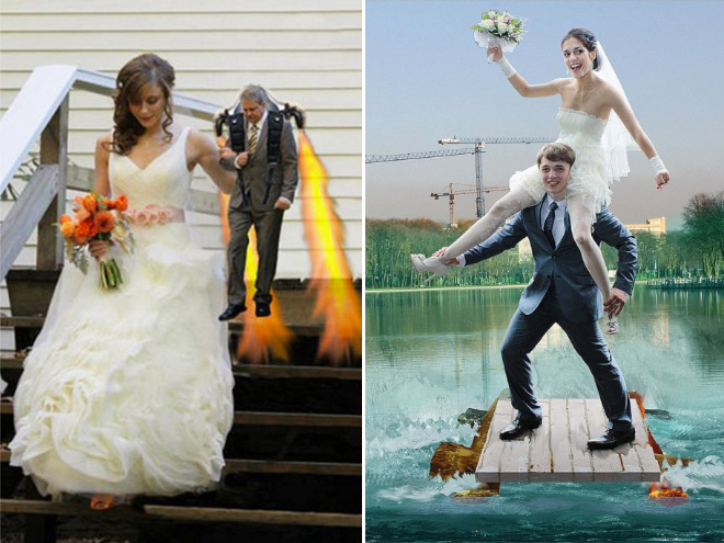 Awfully photoshopped Russian wedding pictures are awesome.