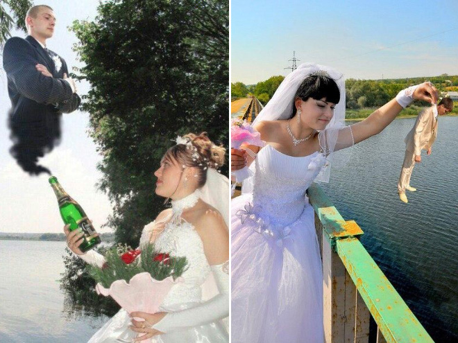 Awfully photoshopped Russian wedding pictures are awesome.