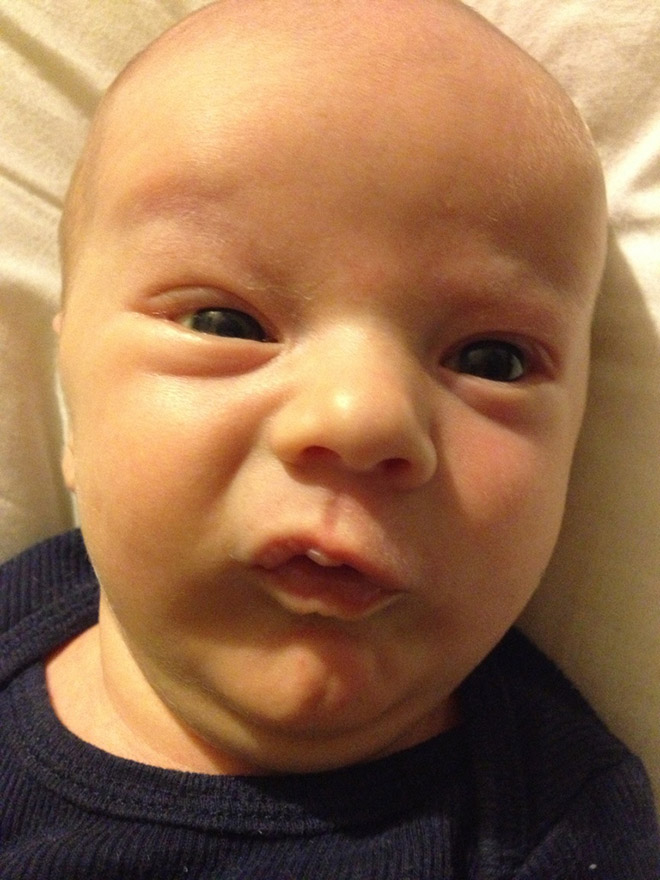 Baby pooping face. The struggle is real.