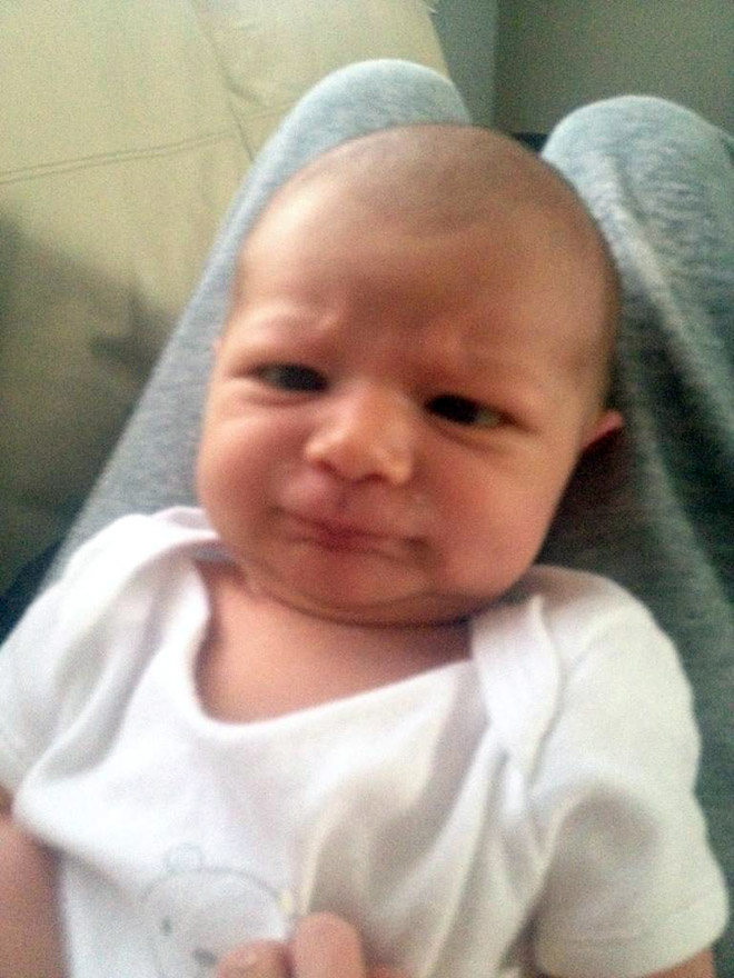 Baby pooping face. The struggle is real.