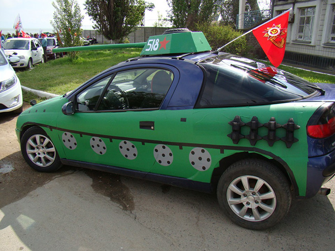 Russians really love to turn their cars into tanks.