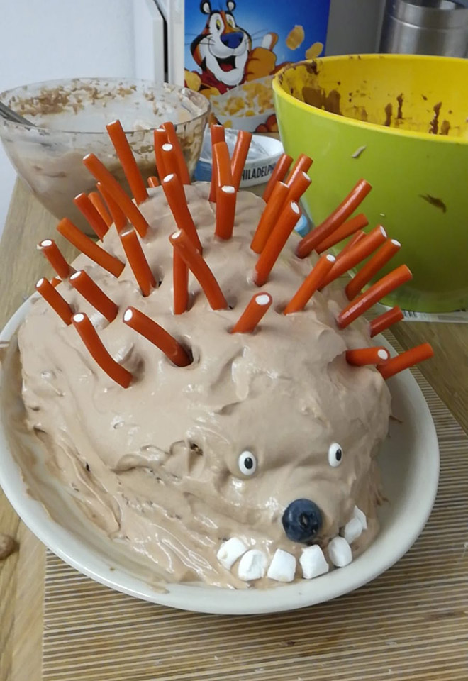 Cursed hedgehog cake.