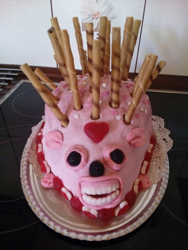 Cursed hedgehog cake.