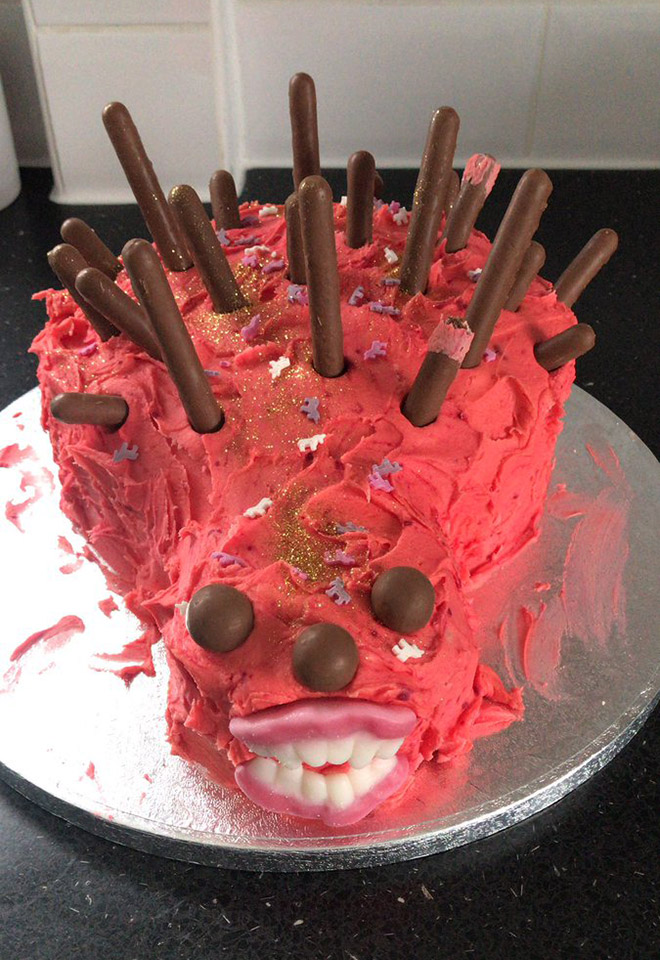 Cursed hedgehog cake.