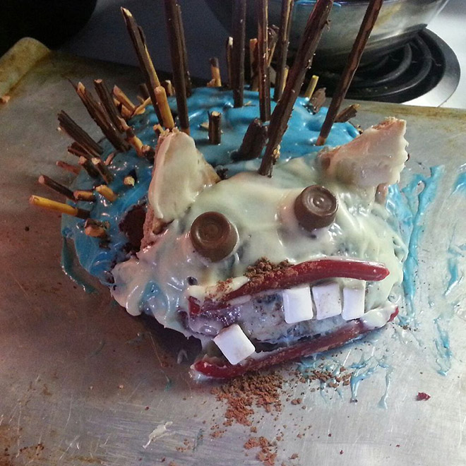 Cursed hedgehog cake.