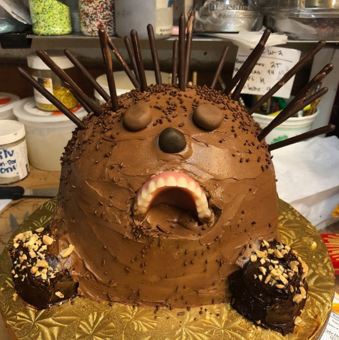 Cursed hedgehog cake.