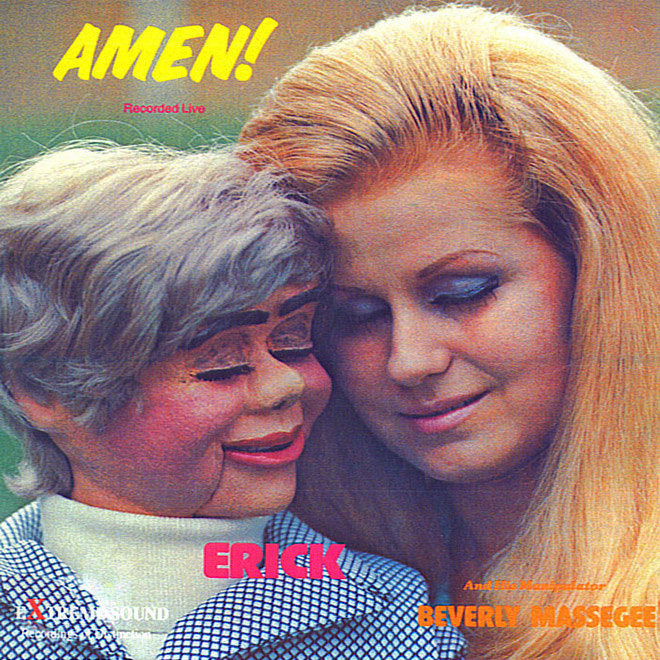 Creepy vintage Christian album cover.