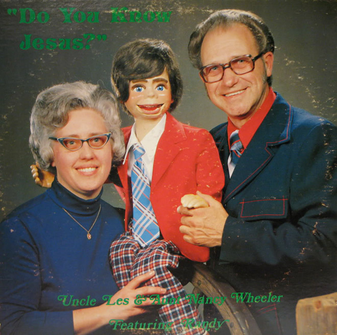 Creepy vintage Christian album cover.