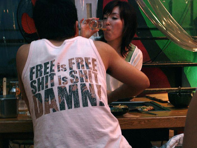 Meanwhile in Asia people will wear anything with English letters...