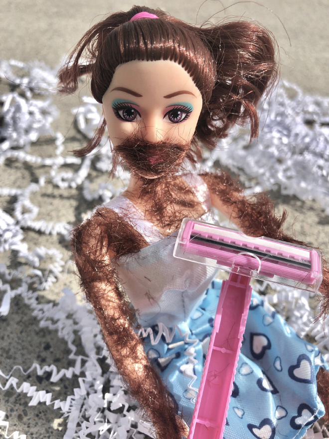 Would you like to shave this doll?