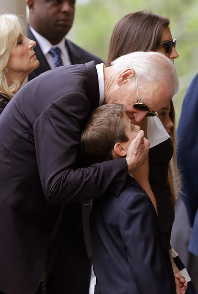 Uncle Joe really does not understand personal space.