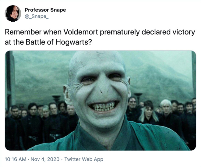 Remember when Voldemort prematurely declared victory at the Battle of Hogwarts?