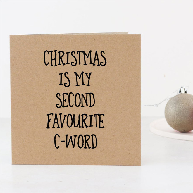 C-word Christmas card.