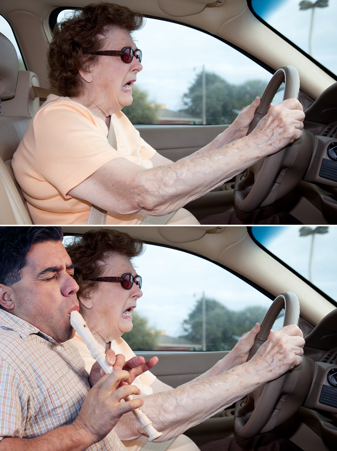 Photobombing a stock photo.