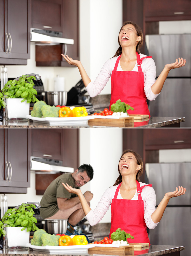 Photobombing a stock photo.