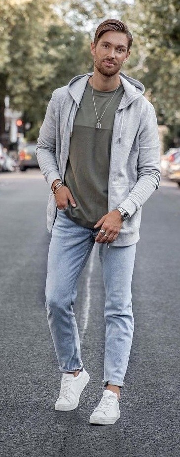 Plain Tee- Denim Jacket- Pants