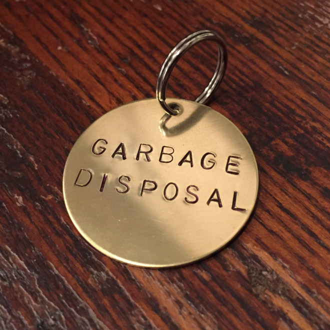 Garbage disposal tag.