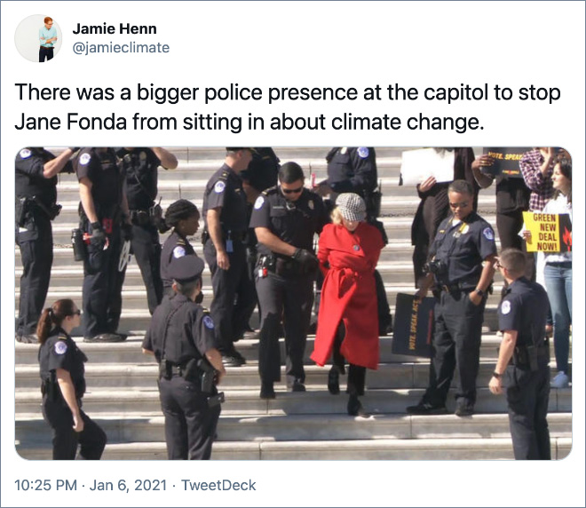 Funny reaction to Capitol riot.