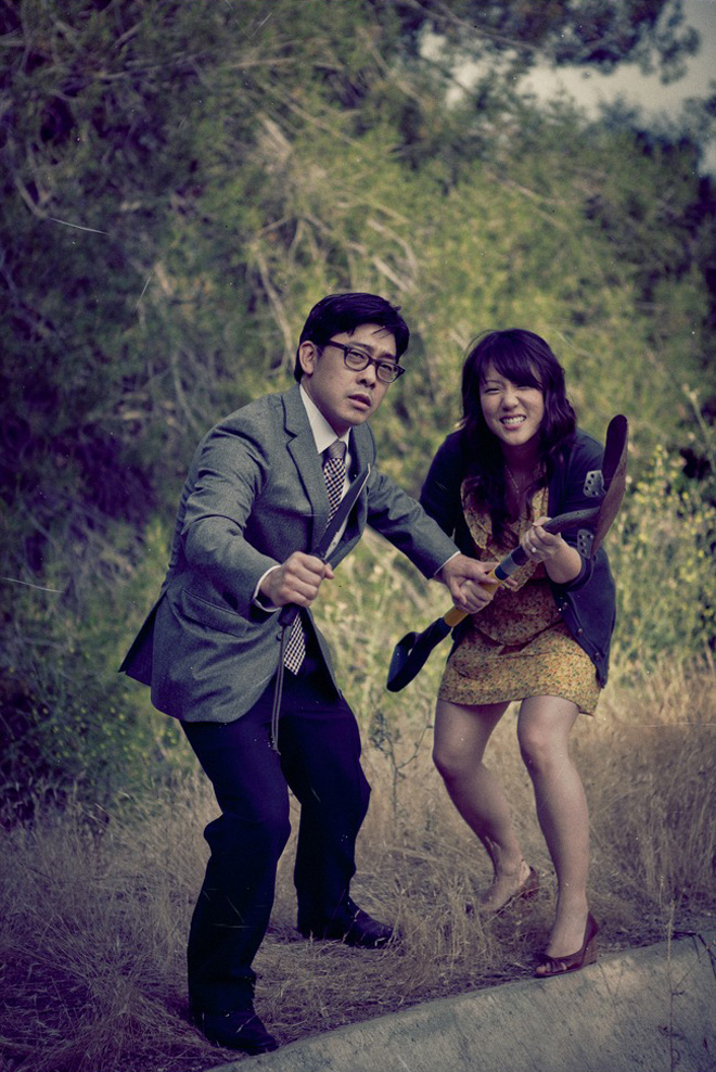 Funny engagement photos.