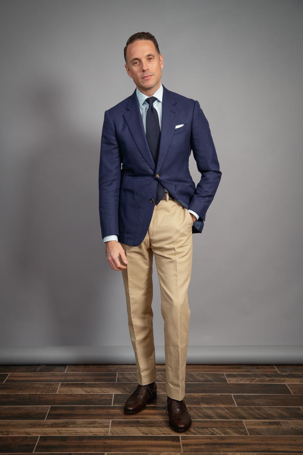 navy-hopsack-jacket-khaki-chinos-michael-andrews-he-spoke-style