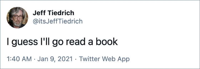 I guess I'll go read a book